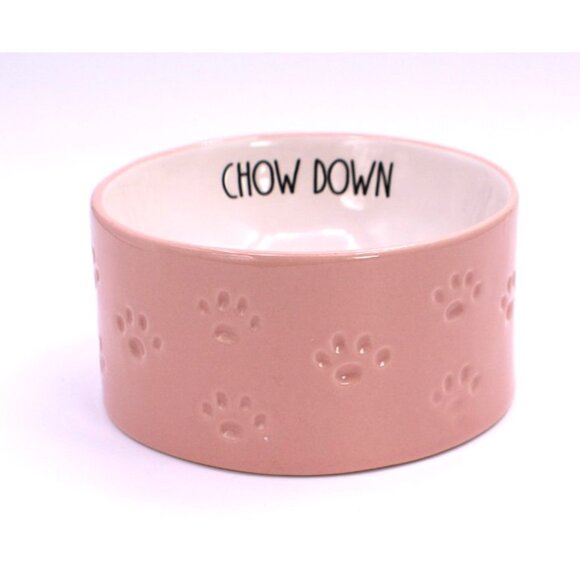 Rae Dunn X Peanuts "Chow Down" Snoopy And Woodstock Dog/Cat Food Bowl - Picture 2 of 5